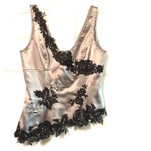 Dressy tank top with lace and sequin